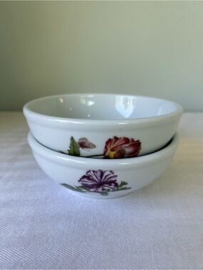 White Porcelain Floral Bowls - Set of 2